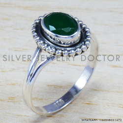 Green Onyx 925 Sterling Silver Ring (SJWR-566)