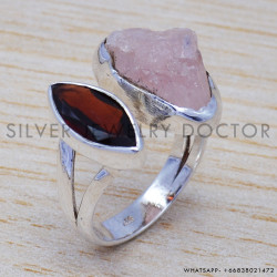 Rose Quartz 925 Sterling Silver Ring (SJWR-575)