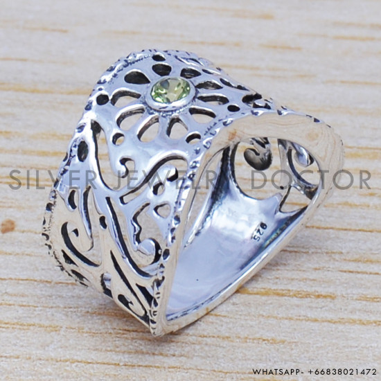 Peridot 925 Sterling Silver Ring (SJWR-584) Peridot 925 Sterling Silver Ring (SJWR-584)