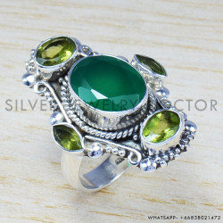 Peridot 925 Sterling Silver Ring (SJWR-599)