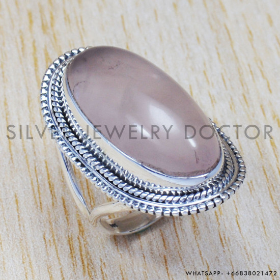 Rose Quartz 925 Sterling Silver Ring (SJWR-622) Rose Quartz 925 Sterling Silver Ring (SJWR-622)