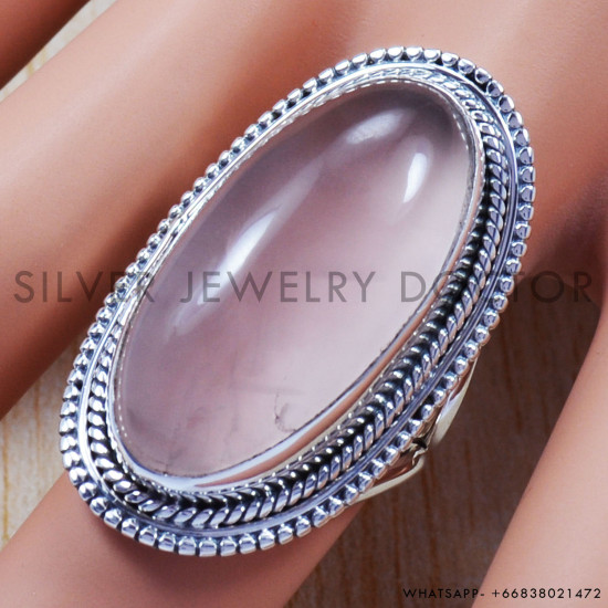Rose Quartz 925 Sterling Silver Ring (SJWR-622) Rose Quartz 925 Sterling Silver Ring (SJWR-622)