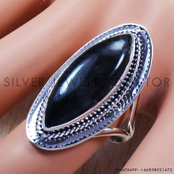 Black Rutile 925 Sterling Silver Ring (SJWR-628)