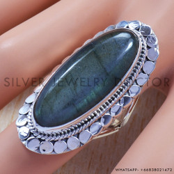 Labradorite Gemstone 925 Sterling Silver Indian Designer Rings SJWR-630