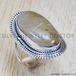 Golden Rutile Gemstone 925 Sterling Silver Handmade Jewelry Rings SJWR-633 Golden Rutile Gemstone 925 Sterling Silver Handmade Jewelry Rings SJWR-633