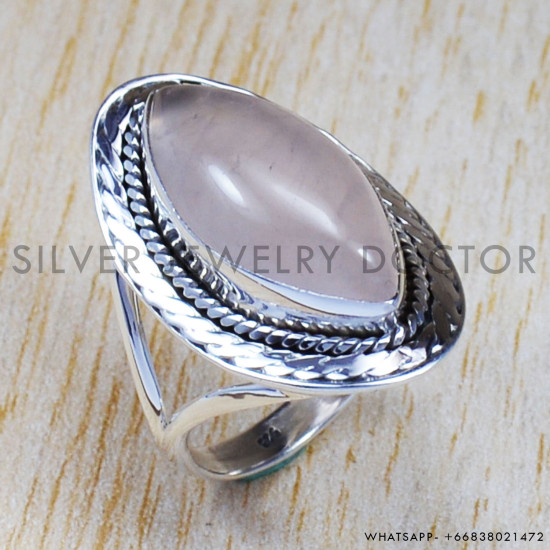 Rose Quartz 925 Sterling Silver Ring (SJWR-635) Rose Quartz 925 Sterling Silver Ring (SJWR-635)