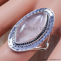 Rose Quartz 925 Sterling Silver Ring (SJWR-635)
