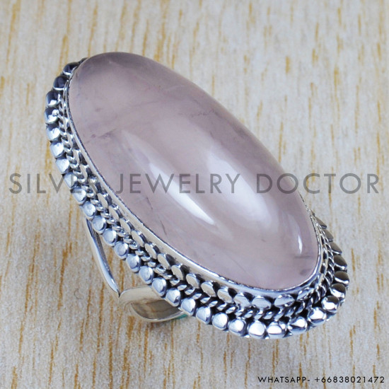 Rose Quartz 925 Sterling Silver Ring (SJWR-644) Rose Quartz 925 Sterling Silver Ring (SJWR-644)