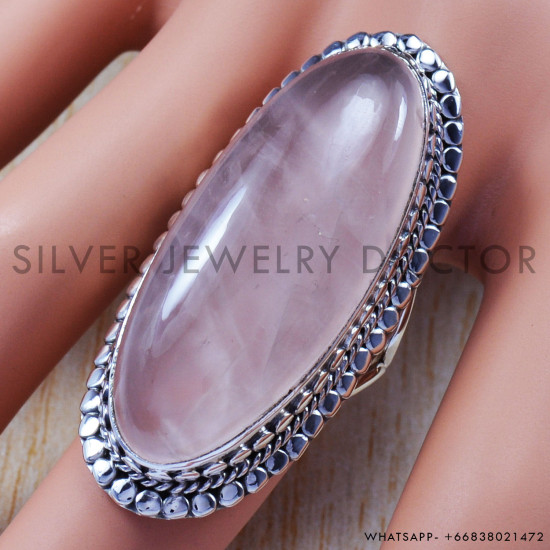 Rose Quartz 925 Sterling Silver Ring (SJWR-644) Rose Quartz 925 Sterling Silver Ring (SJWR-644)