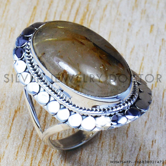 Golden Rutile 925 Sterling Silver Ring (SJWR-647) Golden Rutile 925 Sterling Silver Ring (SJWR-647)