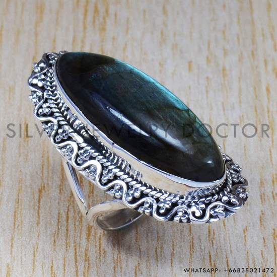 Labradorite 925 Sterling Silver Ring (SJWR-649) Labradorite 925 Sterling Silver Ring (SJWR-649)