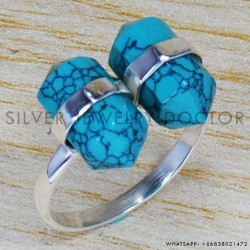 Turquoise Gemstone Genuine 925 Sterling Silver Jewelry Adjustable finger Rings SJWR-654 Turquoise Gemstone Genuine 925 Sterling Silver Jewelry Adjustable finger Rings SJWR-654