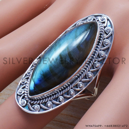 Labradorite 925 Sterling Silver Ring (SJWR-664) Labradorite 925 Sterling Silver Ring (SJWR-664)