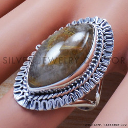 Golden Rutile 925 Sterling Silver Ring (SJWR-668)