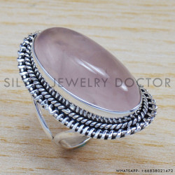 Rose Quartz 925 Sterling Silver Ring (SJWR-670)