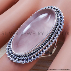 Rose Quartz 925 Sterling Silver Ring (SJWR-670)