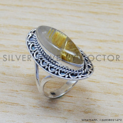 Golden Rutile 925 Sterling Silver Ring (SJWR-677) Golden Rutile 925 Sterling Silver Ring (SJWR-677)