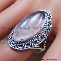 Rose Quartz 925 Sterling Silver Ring (SJWR-678)