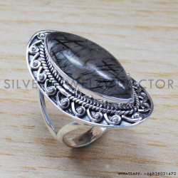 Black Rutile 925 Sterling Silver Ring (SJWR-681) Black Rutile 925 Sterling Silver Ring (SJWR-681)