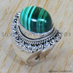 Malachite 925 Sterling Silver Ring (SJWR-689) Malachite 925 Sterling Silver Ring (SJWR-689)