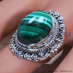 Malachite 925 Sterling Silver Ring (SJWR-689)