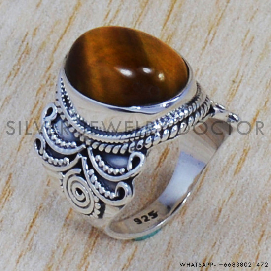 Tiger Eye 925 Sterling Silver Ring (SJWR-690) Tiger Eye 925 Sterling Silver Ring (SJWR-690)