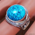 925 Sterling Silver Turquoise Gemstone New Fashion Jewelry Rings SJWR-691