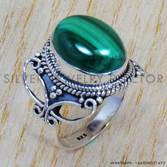 Malachite 925 Sterling Silver Ring (SJWR-692) Malachite 925 Sterling Silver Ring (SJWR-692)