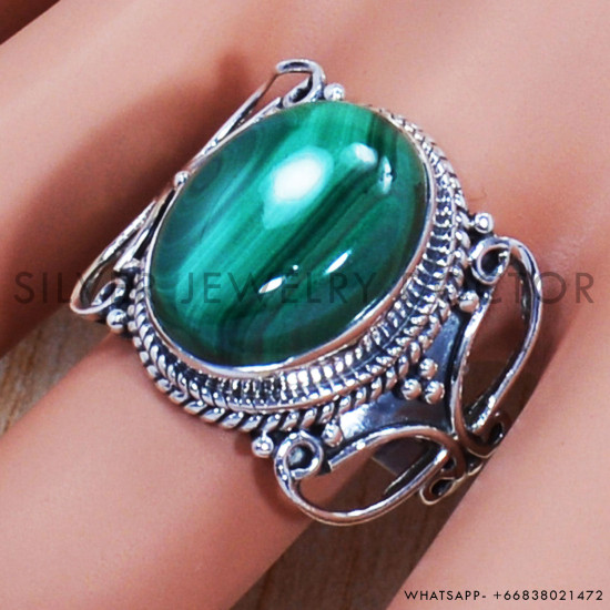Malachite 925 Sterling Silver Ring (SJWR-692) Malachite 925 Sterling Silver Ring (SJWR-692)