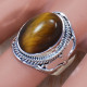 Ancient Look Jewelry Tiger Eye Gemstone Real 925 Sterling Silver Ring SJWR-693