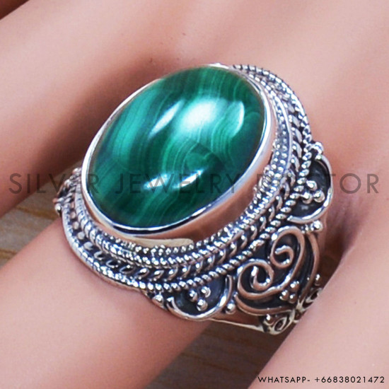 Malachite 925 Sterling Silver Ring (SJWR-698) Malachite 925 Sterling Silver Ring (SJWR-698)
