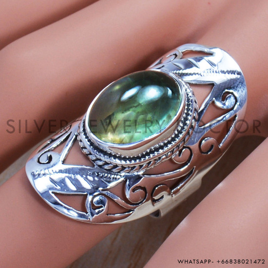 Prehnite 925 Sterling Silver Ring (SJWR-700) Prehnite 925 Sterling Silver Ring (SJWR-700)