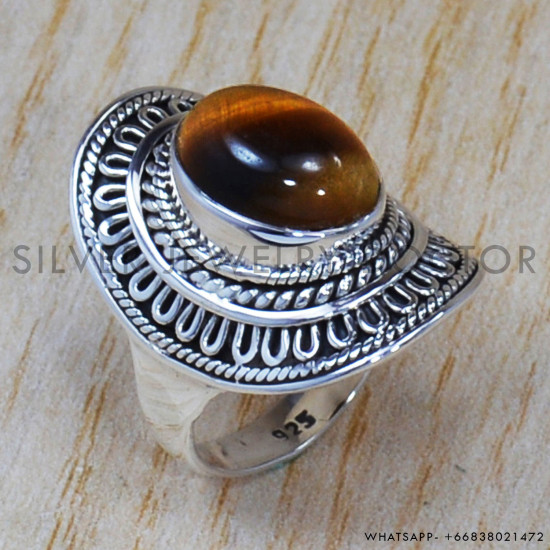 Tiger Eye 925 Sterling Silver Ring (SJWR-703) Tiger Eye 925 Sterling Silver Ring (SJWR-703)