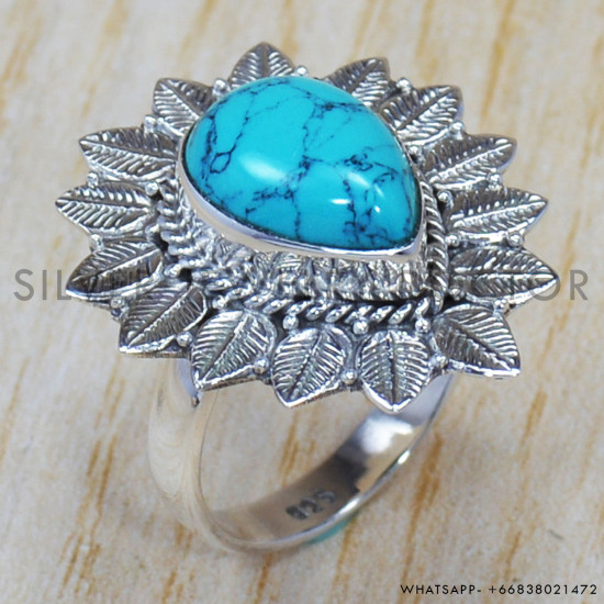 Turquoise 925 Sterling Silver Ring (SJWR-707) Turquoise 925 Sterling Silver Ring (SJWR-707)