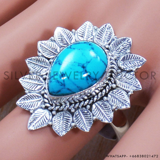 Turquoise 925 Sterling Silver Ring (SJWR-707) Turquoise 925 Sterling Silver Ring (SJWR-707)