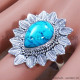 Turquoise 925 Sterling Silver Ring (SJWR-707) Turquoise 925 Sterling Silver Ring (SJWR-707)