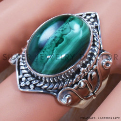 Malachite 925 Sterling Silver Ring (SJWR-710)