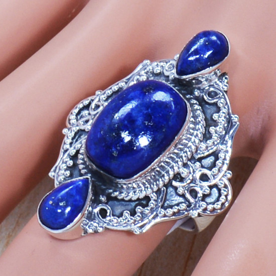Beautiful Lapis Lazuli Gemstone Jewelry 925 Sterling Silver Nice Ring SJWR-715