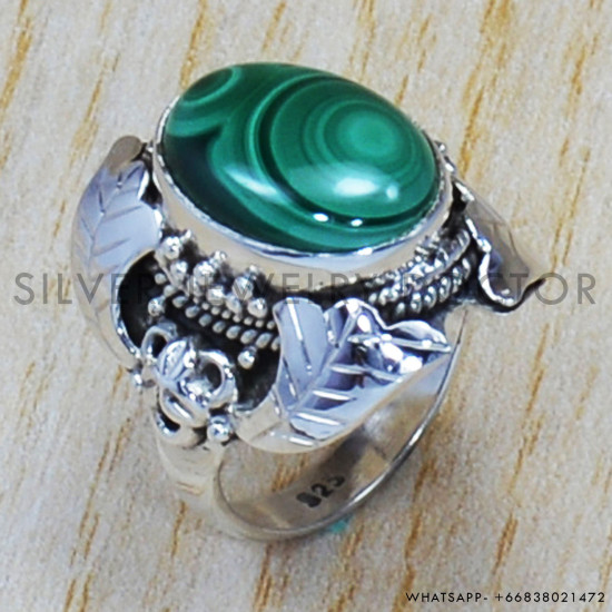 Malachite 925 Sterling Silver Ring (SJWR-716)