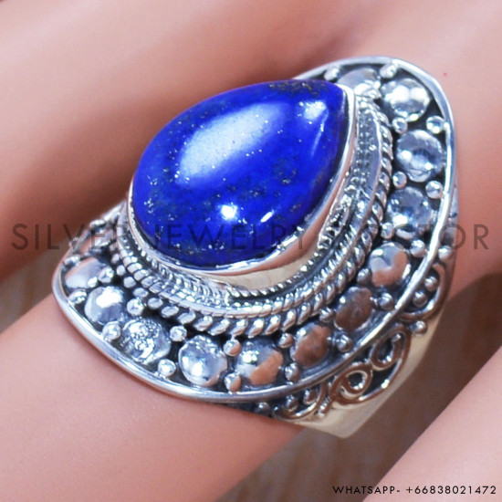 Lapis Lazuli 925 Sterling Silver Ring (SJWR-718) Lapis Lazuli 925 Sterling Silver Ring (SJWR-718)