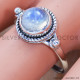 Rainbow Moonstone 925 Sterling Silver Ring (SJWR-726)