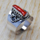 Coral Gemstone Wholesale Price Jewelry 925 Sterling Silver Nice Ring SJWR-734