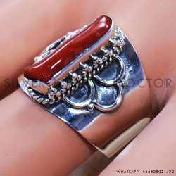 Coral 925 Sterling Silver Ring (SJWR-734)