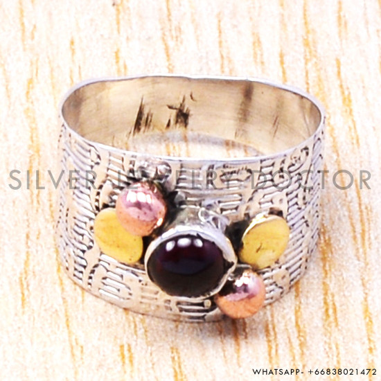 Garnet 925 Sterling Silver Ring (SJWR-74) Garnet 925 Sterling Silver Ring (SJWR-74)