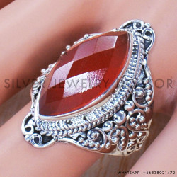 Carnelian 925 Sterling Silver Ring (SJWR-744)