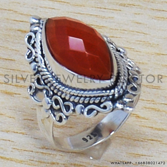 Carnelian 925 Sterling Silver Ring (SJWR-746) Carnelian 925 Sterling Silver Ring (SJWR-746)