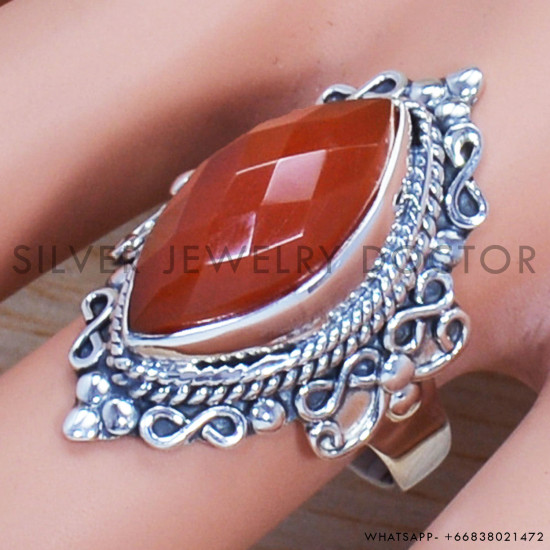 Carnelian 925 Sterling Silver Ring (SJWR-746) Carnelian 925 Sterling Silver Ring (SJWR-746)