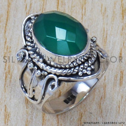 Green Onyx 925 Sterling Silver Ring (SJWR-748) Green Onyx 925 Sterling Silver Ring (SJWR-748)