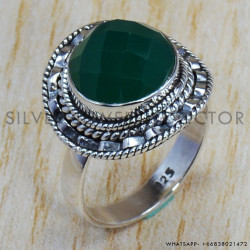 Green Onyx 925 Sterling Silver Ring (SJWR-750) Green Onyx 925 Sterling Silver Ring (SJWR-750)
