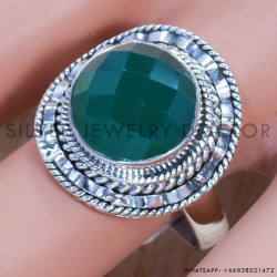 Green Onyx 925 Sterling Silver Ring (SJWR-750)